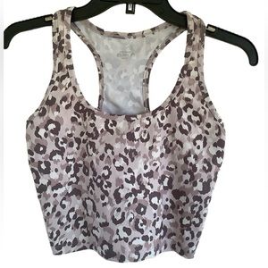 Calvin Klein Performance Small Animal Print Racerback Cropped Tank Top Purple